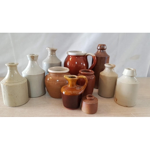 29 - Various Vintage Salt Glazed Jars & Jugs, (11)