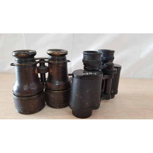 33 - Antique 'Colmont of Paris' Binoculars, Plus 'Franka' 8x30 Binoculars