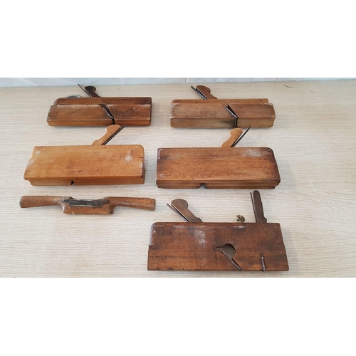 34 - 5 x Vintage Moulding Planes & Spoke Shave, (6)