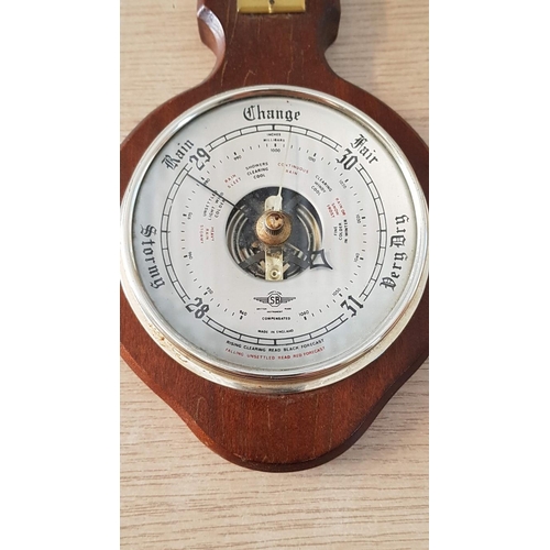 42 - Wall Mounted Barometer / Thermometer, (Approx. 31 x 13cm)