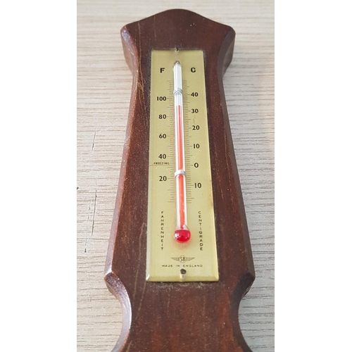 42 - Wall Mounted Barometer / Thermometer, (Approx. 31 x 13cm)