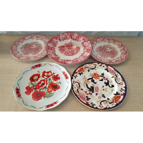 47 - 2 x Wedgwood 'Woodland Scene' Plates, (Ø: 25cm), Woods Ware Three Section Hors D'Ouvre Plate (Ø: 27.... 