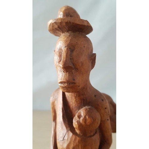 50 - Naive Wood Carving of South American Family, (Approx. 24 x 11cm)