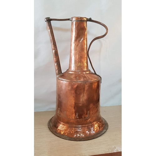 81 - Antique Eastern Copper Hand Finished Water / Coffee Pourer, (Approx. 34 x 18cm)