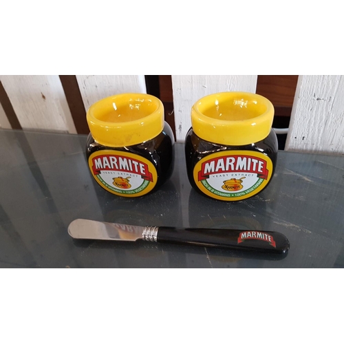 9 - Marmite Breakfast Set; Comprising of Tea Pot, Toast Rack, Butter Dish, Two Beakers, 2 Egg Cups and B... 