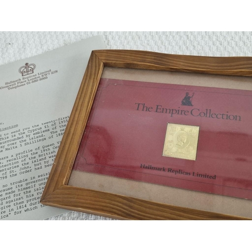 1 - 'The Empire Collection' Gilded Sterling Silver Replica of £1 1955 Cyprus Stamp, in Presentation Fold... 