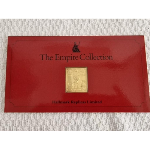 1 - 'The Empire Collection' Gilded Sterling Silver Replica of £1 1955 Cyprus Stamp, in Presentation Fold... 