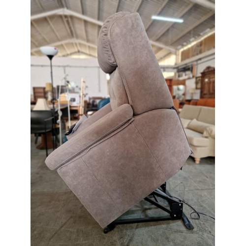 120 - 'Acomodel' Beige Fabric Electric Rise & Recline Armchair, Made in Spain, * Basic Test and Working - ... 