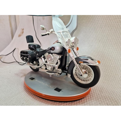 2 - Harley Davidson Table / Side Lamp; With Night Light and Sound of Motor Cycle, * Basic Test and Worki... 