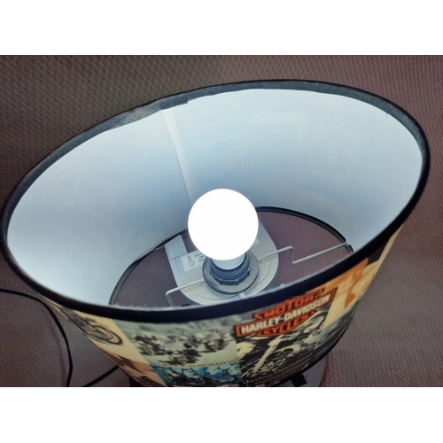 2 - Harley Davidson Table / Side Lamp; With Night Light and Sound of Motor Cycle, * Basic Test and Worki... 