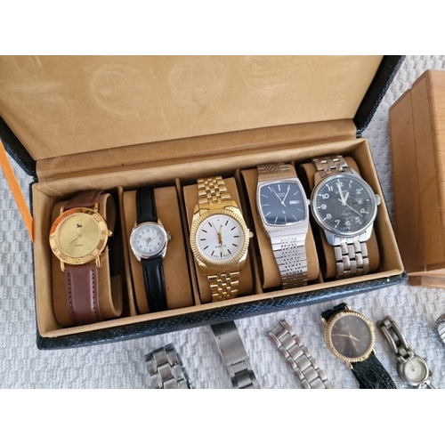 79 - Collection of Assorted Wrist Watches, (Untested or A/F), Together with Black Colour 5-Watch Box and ... 