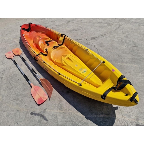 131 - RTM (Rotomod) 'Ocean Duo' 2-Person Sit-on Sea Kayak with Gear Straps and Carrying Handles, Together ... 