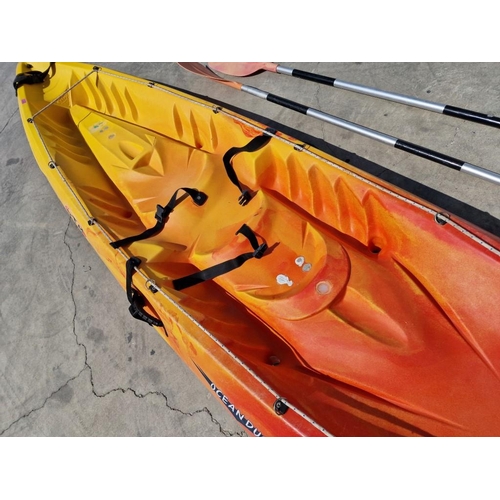 131 - RTM (Rotomod) 'Ocean Duo' 2-Person Sit-on Sea Kayak with Gear Straps and Carrying Handles, Together ... 