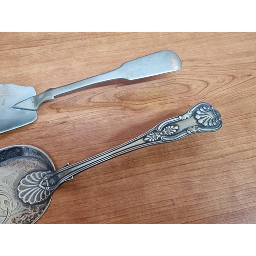 132 - Vintage Silver Plated Crumb Tray and Serving Knife, (2)