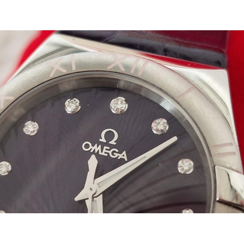 150 - Omega Constellation Wrist Watch with Diamond Hour Markers and Purple Supernova Dial, on Purple Allig... 