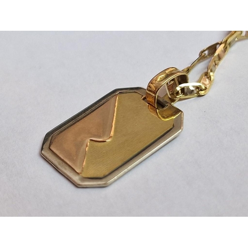 157 - 18ct Gold (.750) Decorative Two-Tone Pendant on Chain / Bracelet, (Approx. Pendant: 16 x 21mm, Total... 