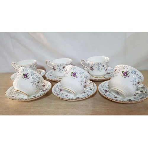 198 - Royal Stafford 'Enchanting' Porcelain Tea Set; Comprising Tea Pot, Cream Jug, Sugar Bowl and 6 x Cup... 