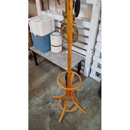 61A - Light Wood Coat / Hat Stand, Free Standing