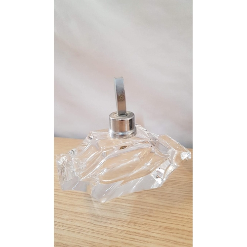 76 - Vintage Art Deco 3-Piece Crystal Perfume Bottle, Atomiser, Trinket Box and Glass Atomiser, (4)