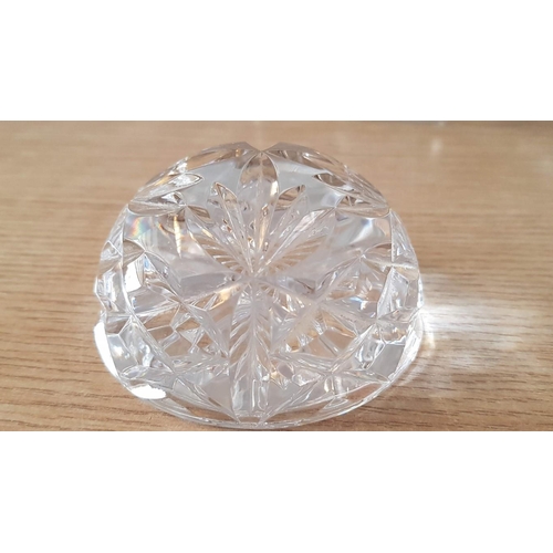 90 - Bohemia Lead Crystal Tea Light Holder, (Approx. 21.5 x 7 x 3.5cm), Together with Cut Glass Dome Pape... 