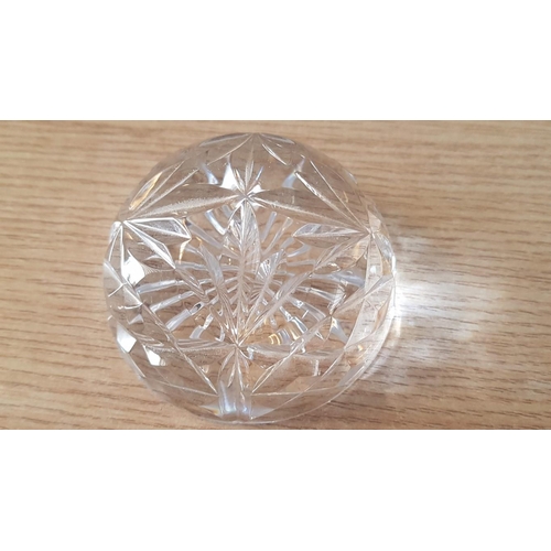 90 - Bohemia Lead Crystal Tea Light Holder, (Approx. 21.5 x 7 x 3.5cm), Together with Cut Glass Dome Pape... 