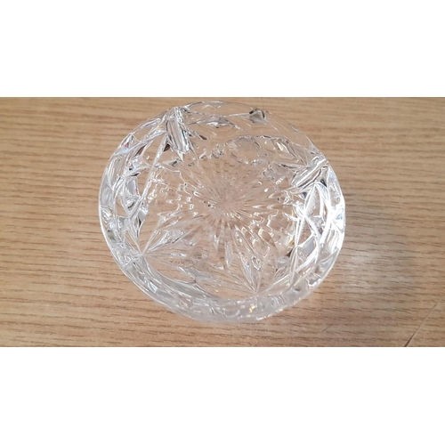 90 - Bohemia Lead Crystal Tea Light Holder, (Approx. 21.5 x 7 x 3.5cm), Together with Cut Glass Dome Pape... 