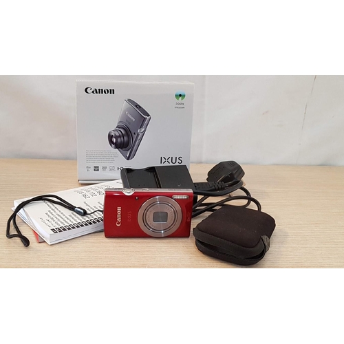 90A - Canon IXUS 165 Digital Camera, with Charger, Case and Original Box, Red Colour, Untested