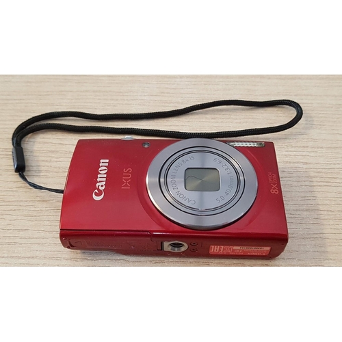 90A - Canon IXUS 165 Digital Camera, with Charger, Case and Original Box, Red Colour, Untested