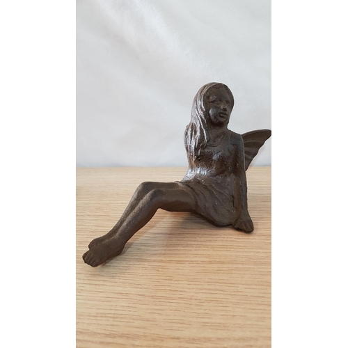 91 - Cast Iron Fairy Figurine (Approx. 21.5 x 12cm)