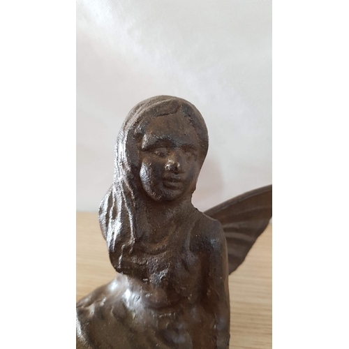 91 - Cast Iron Fairy Figurine (Approx. 21.5 x 12cm)