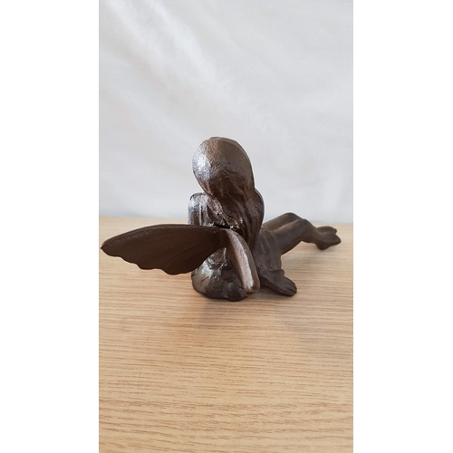 91 - Cast Iron Fairy Figurine (Approx. 21.5 x 12cm)