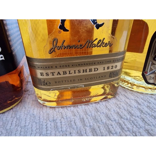 144 - Whisky Collection; Jack Daniels (1 Ltr, 40%), Johnnie Walker Red Label (70cl, 40%), Chivas Regal (20... 