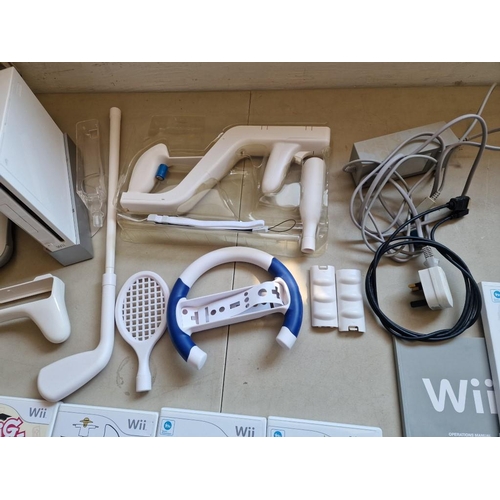 161B - Large Nintendo Wii Lot; Wii Console (Model: RVL-001 EUR), Complete with 2 x Pairs of Controllers, Wi... 