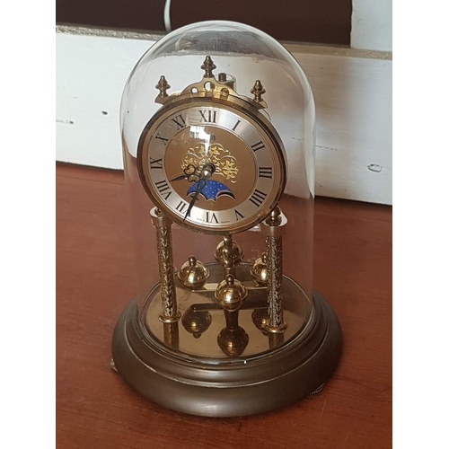 717 - Vintage 'Hermle' Anniversary / Dome Clock with Quartz Movement, (Approx. H: 23cm)