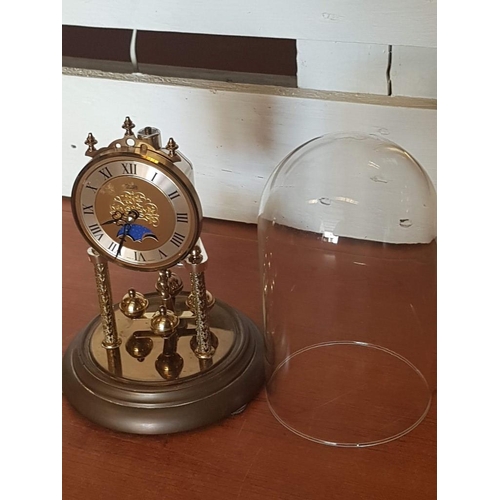 717 - Vintage 'Hermle' Anniversary / Dome Clock with Quartz Movement, (Approx. H: 23cm)