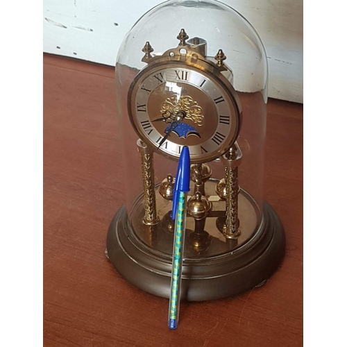 717 - Vintage 'Hermle' Anniversary / Dome Clock with Quartz Movement, (Approx. H: 23cm)