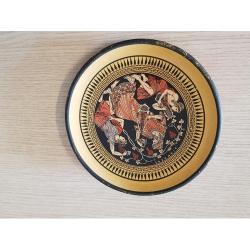 721 - 5 x Hand Painted Decorative Greek Souvenir Plates, (Max. Approx. Ø: 32,5cm), (5)