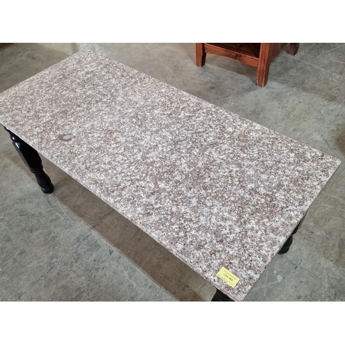 722 - Rectangular Coffee Table with Marble and Turned Legs, (Approx. 96 x 43 x 43cm)