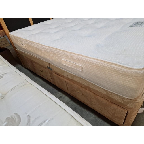 698 - Double Divan Bed with Wood & Leatherette Panel Headboard, Storage Drawers and 'Highgate Beds' Rhapso... 