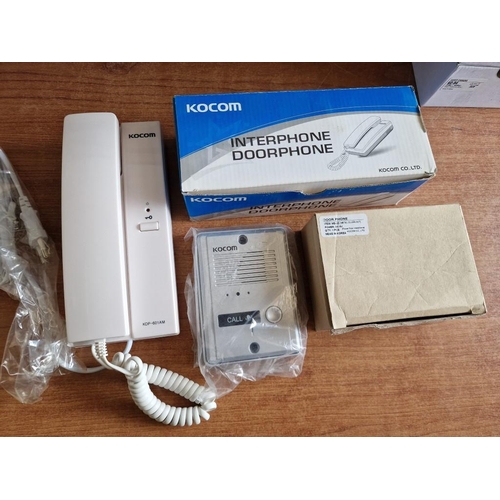 684 - KOCOM Intercom Door Phone, White Colour (KDP-601AM), Together with KOCOM Doorphone, Silver Colour (M... 