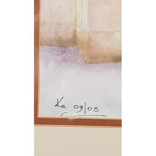 744 - Original Water Colour Painting Titled 'The Church of Love, Valva' by Kathryn Andreas, (Approx. 42.5 ... 