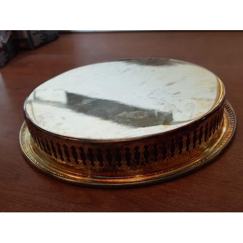 756 - Silver Plated Galleried Tray, (Approx. Ø: 23cm), in Original Box