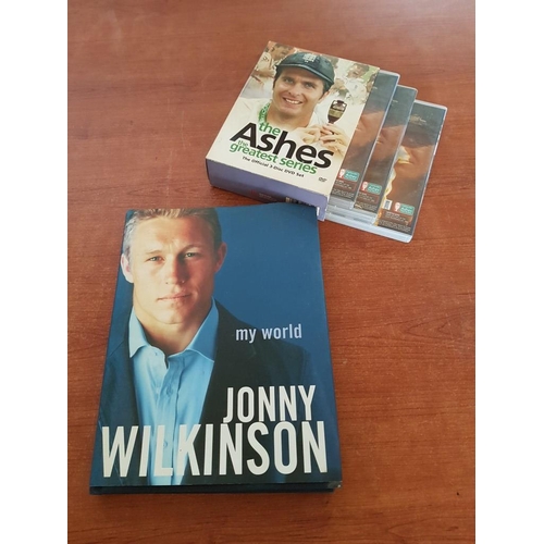 758 - Champions of Rugby and Cricket, 'My World' Book by Jonny Wilkinson, and 'The Ashes, The Greatest Ser... 