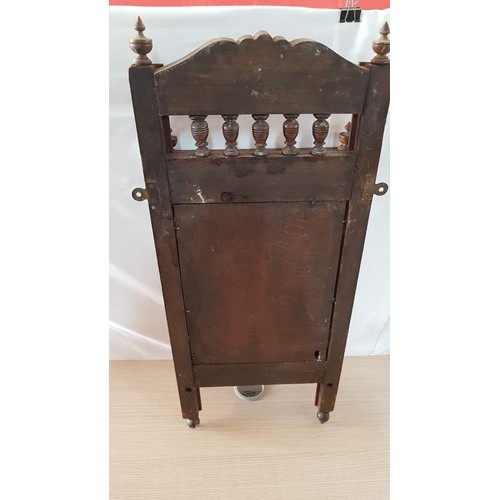 16 - Late Victorian Wooden Wall Bracket with Beveled Mirror and Shelves, (Approx. 70 x 29cm)