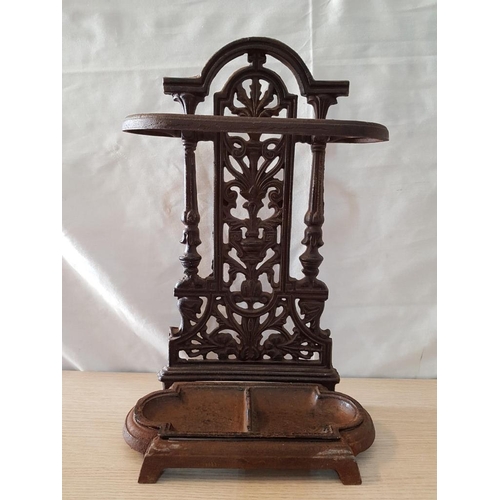 11 - Vintage Cast Iron Umbrella / Stick Stand, Complete with Tray, (Approx. 48 x 32cm)