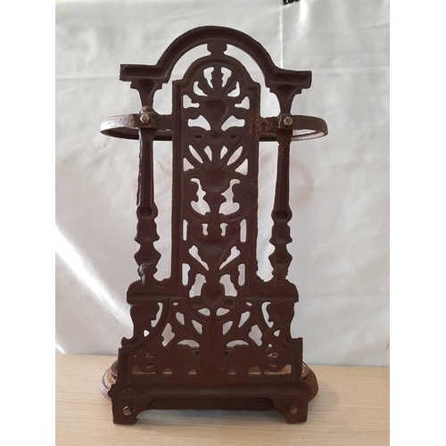 11 - Vintage Cast Iron Umbrella / Stick Stand, Complete with Tray, (Approx. 48 x 32cm)