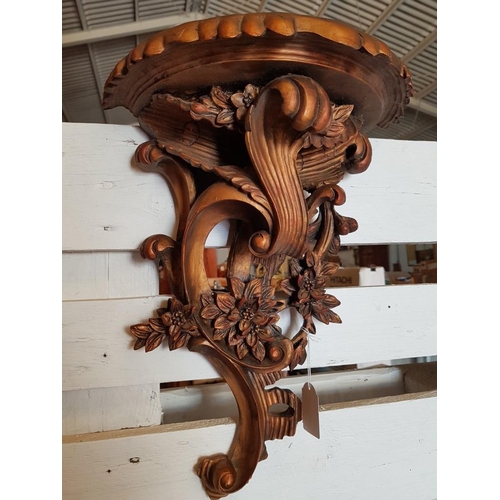 17 - Ornate Wall Sconce Depicting Detailed Flowers and Scrolls, (Approx. 44 x 33cm)