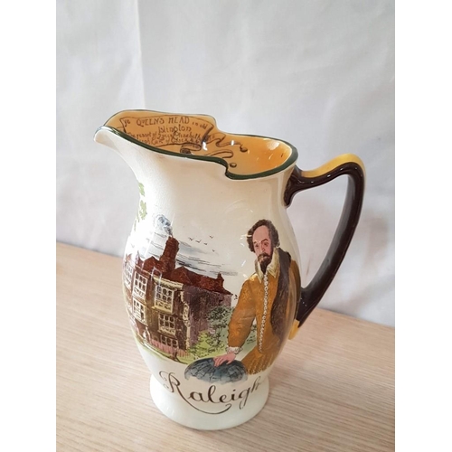 22 - Early 20th Century Royal Doulton Jug from the 'Authors & Inns Collection', Depicting 'Sir Walter Ral... 