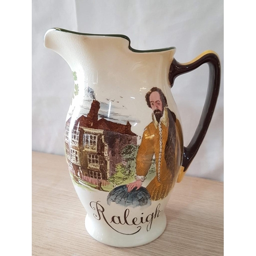 22 - Early 20th Century Royal Doulton Jug from the 'Authors & Inns Collection', Depicting 'Sir Walter Ral... 