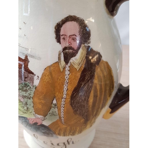 22 - Early 20th Century Royal Doulton Jug from the 'Authors & Inns Collection', Depicting 'Sir Walter Ral... 